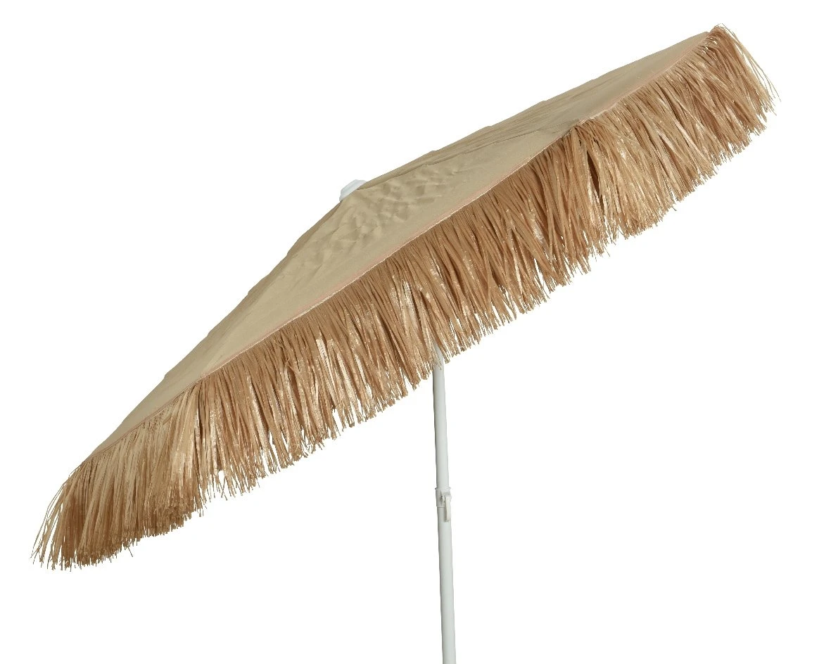 Rafia Parasol Natural - Ø 180 X H 210 Cm 2 Rafia Parasol Natural - Ø 180 X H 210 Cm - Afbeelding 2
