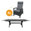 Royal Seasons FABIO DINING Uitschuifbare Tuinset Met 8 Stoelen