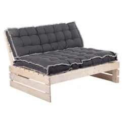 Palletkussen RAFFELED Dark Grey - 120 X 40 X 8 Cm -Goedkope Tuin Pure Winkel rugkussen raffeled dark grey 120 x 40 x 8 cm 1000x1000 628225c3da594 l